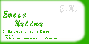 emese malina business card